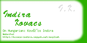 indira kovacs business card